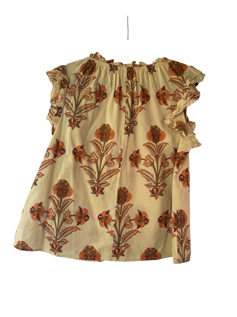 THML Floral Ruffle Sleeve Top with Orange Bloom Print - Picture 2 of 2